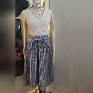 Blue And White Gingham Maxi Skirt Size Medium